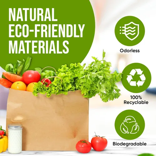Miniatura 5 de Bolsas de papel Tobvory con asas, 50 unidades de bolsas de papel kraft de 16x6x12 pulgadas, marrón, a granel, bolsa grande de papel reciclado, bolsa