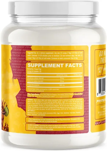 Miniatura 2 de Primeval Labs Clean Creatine Monohydrate Powder Polvo saborizado para fuerza muscular y recuperación Sabores latinos Aqua Fresca Suplemento