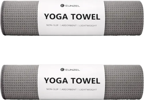 Miniatura 8 de Eunzel Paquete de 2 toallas de yoga caliente, toalla antideslizante para esterilla de yoga con puntos de agarre Stickyfiber toalla absorbente