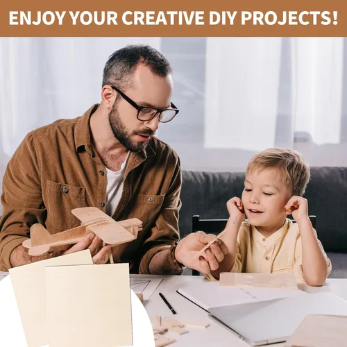 Miniatura 6 de Paquete de 10 hojas de tilo de 12x12" de 1/4 de pulgada y 6 mm sin acabado. Hojas de madera contrachapada de tilo para proyectos DIY, grabado láser