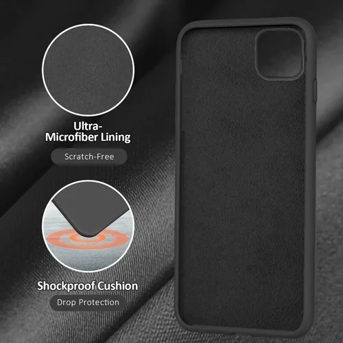 Miniatura 5 de Vooii Compatible con iPhone 11 Pro, silicona líquida suave de goma delgada, funda protectora de cuerpo completo con forro de microfibra suave