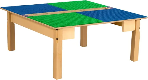 Time-2-Play - Mesa de juego para niños, compatible con ladrillos Lego, madera contrachapada de abedul extra resistente, 35 pulgadas de ancho x 31