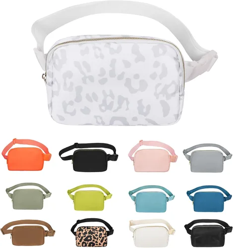 Miniatura 32 de VOROLO Riñonera para mujeres y hombres, bolsa cruzada, bolsa de cinturón con correa ajustable, Rosa, 5,6 pulg.