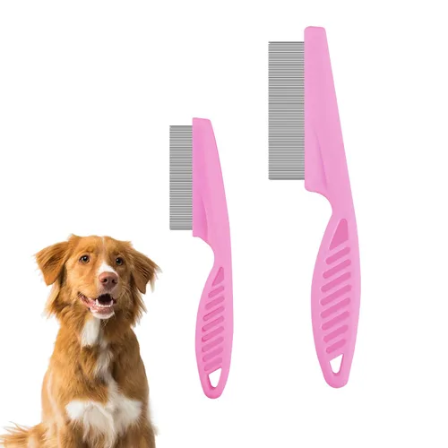 Miniatura 8 de NQEUEPN Peine de pelo para mascotas, 2 en 1, peine multifuncional para el pelo de mascotas para aseo y despeinado, eliminación de manchas de pulgas