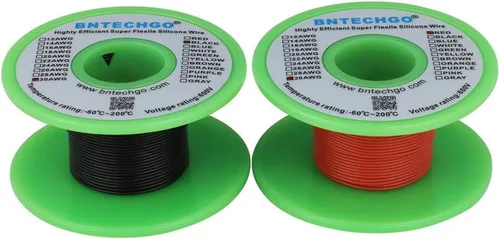 Miniatura 9 de BNTECHGO Carrete de alambre de silicona de calibre 16, rojo de 25 pies y negro de 25 pies, cable de cobre estañado trenzado flexible de 16 AWG
