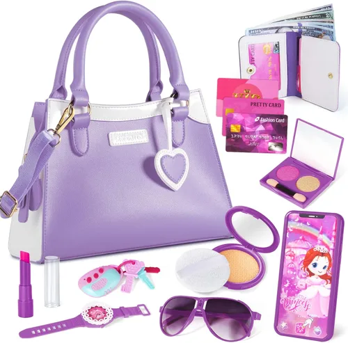 Miniatura 8 de Bolso de juego Shemira para niñas pequeñas, juguetes de princesa de simulación para niñas de 3, 4, 5, 6, 7, 8 años, regalo de Navidad y cumpleaños
