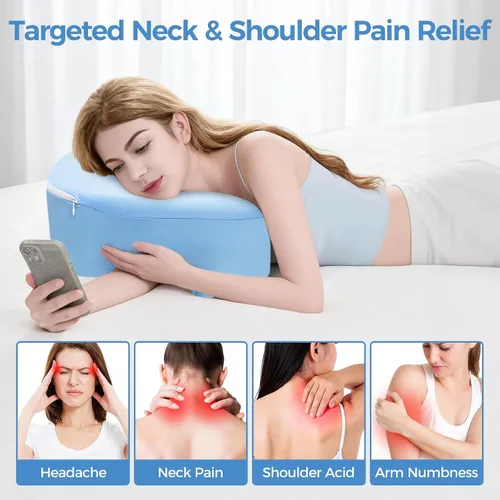 Miniatura 6 de Almohada de espuma viscoelástica para dormir de lado, alivio del dolor de hombro, cojín ergonómico de apoyo cervical