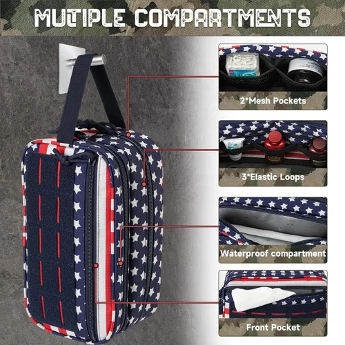 Miniatura 4 de QT&QY Neceser táctico para hombre, bolsa de higiene EDC herramienta militar Molle bolsas pequeñas Dopp Kit de afeitado para hombre Bolsas de ducha 1