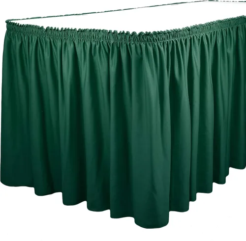 TableLinensforLess Faldón de mesa de poliéster, altura de mesa (13 pies, plisado, bosque)