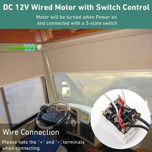 Miniatura 8 de DM25DS - Motor de repuesto para toldo de autocaravana de 12 V, se adapta a tubo de 1-3/16 pulgadas (1.181 in), repuesto directo con cableado