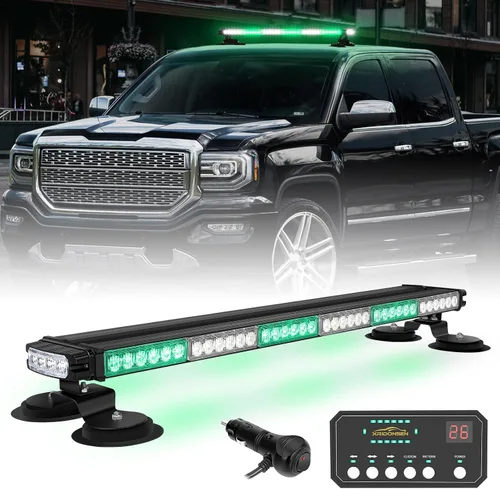 Miniatura 8 de XRIDONSEN - Barra de luz estroboscópica de techo de 28.4 pulgadas, 80 luces LED de seguridad magnéticas Luces de tráfico de doble cara