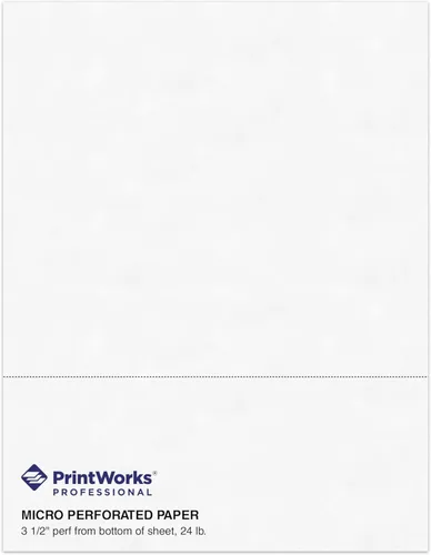 Miniatura 14 de PrintWorks Papel perforado profesional de 3 partes de 8.5 x 11 pulgadas, perfecto para W-2, 1099 y uso llamativo, fabricado en los Estados Unidos