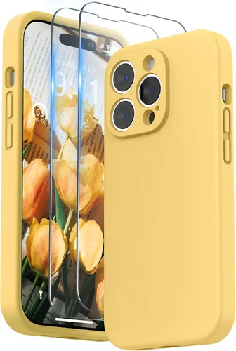 Miniatura 28 de SURPHY Funda diseñada para iPhone 14 Pro con protector de pantalla, (protección de cámara y forro de microfibra suave), funda de silicona líquida