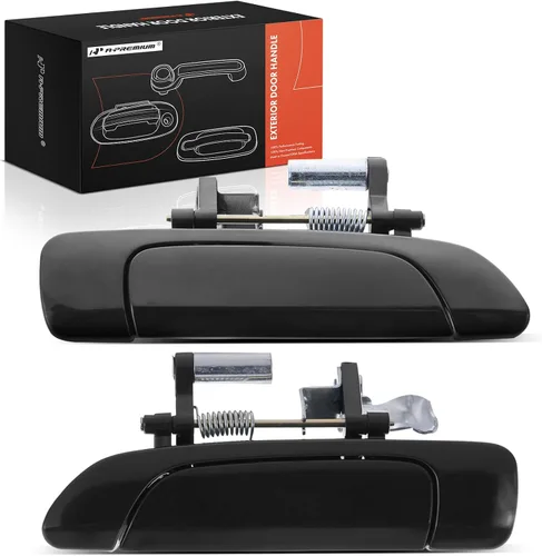 A-Premium Manijas de puerta exteriores compatibles con Honda Civic 2001 2002 2003 2004 2005, sedán, negro liso, juego de 2 piezas, lado trasero del