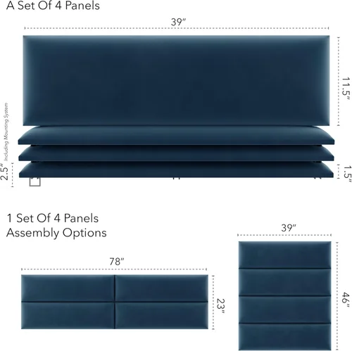 Miniatura 116 de Vant - Paneles tapizados para pared - Cabeceros montados en la pared tamaño King/Cal King - Cuero vintage blanco tórtola - Twin/King - Juego de 4