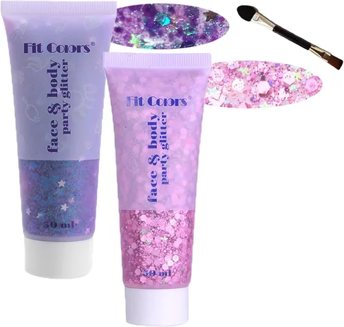 Miniatura 21 de Gel con purpurina para el cuerpo y la cara: Accesorios para conciertos de cantantes, disco, festival, rave, maquillaje con purpurina facial, 150 ml