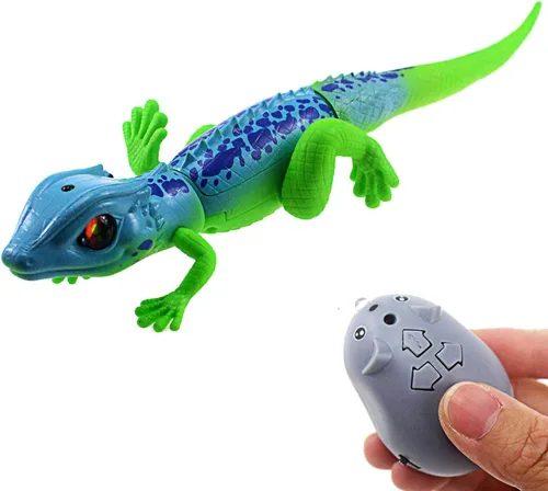 Tipmant Lagarto RC Control remoto Animal Camaleón falso realista Crawlers Vehículo Truco de Halloween Navidad Broma Juguetes Cumpleaños Niños (Verde)
