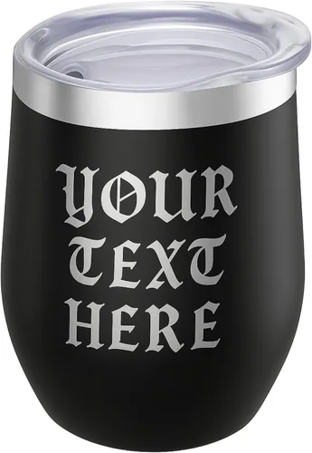 Miniatura 11 de Vaso de vino personalizado con tapa – Personalizado en tallado en acero inoxidable aislante color turquesa para bebidas frías y calientes – Taza
