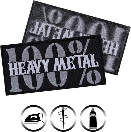 Miniatura 2 de Parches para planchar 100% metal pesado, parches para coser para fanáticos de la música de metal pesado, rockeros, ciclistas, amantes de la música