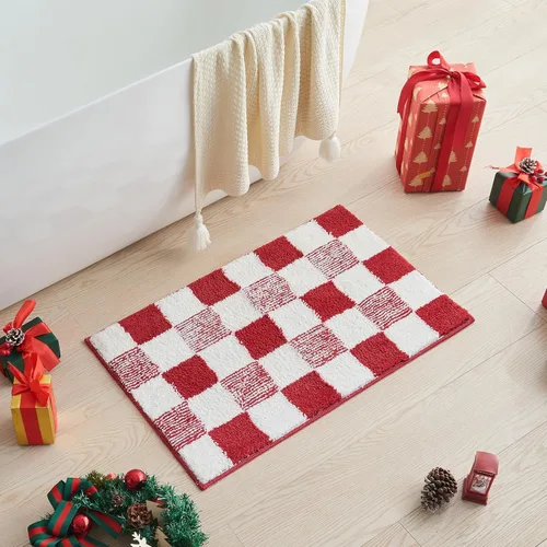 Miniatura 36 de CozeCube Tapetes de baño para baño antideslizantes, alfombras de baño de microfibra absorbente esponjosas lavables, alfombras de baño estéticas