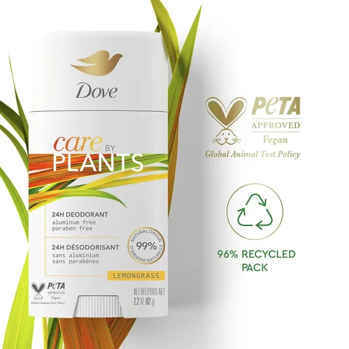 Miniatura 13 de Dove Care by Plants - Desodorante en barra para una protección duradera del desodorante, desodorante sin aluminio, 2.6 onzas, 3