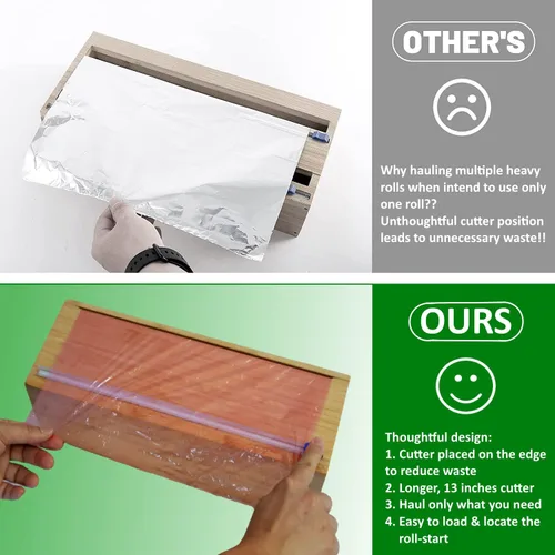 Miniatura 4 de Rollo grande de la bolsa del sellador al vacío, dispensador de la envoltura de alimentos con el cortador de la Fits Most 50 ft Food Saver Bags