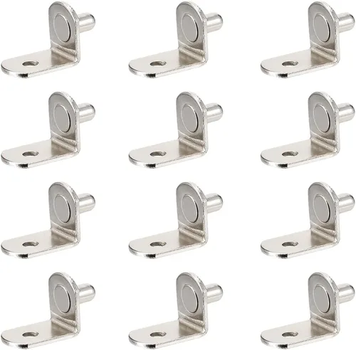 uxcell Soporte de estante, soporte en forma de L de 0.197 in, estante de armario de muebles, clavijas de soporte con agujero, para muebles de