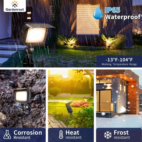 Miniatura 4 de Gardenreet Luces de inundación de paisaje de bajo voltaje de 12 V LED para exteriores, arandela de pared, 5/10/15/20 W 3CCT ajustable, iluminación