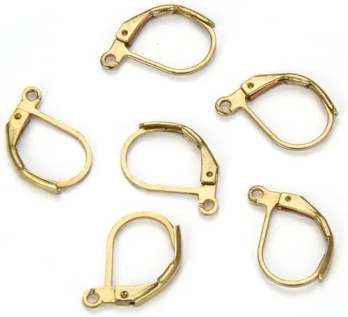 Miniatura 4 de Adabele 50 Uds. de latón crudo redondo Huggies Leverback Pendientes Ganchos Earwire Conector No Plateado/Recubierto para Pendientes Joyería