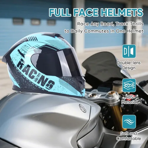 Miniatura 2 de Full Face Motorcycle Helmets for Adults Men and Women with Internal Tinted Visor