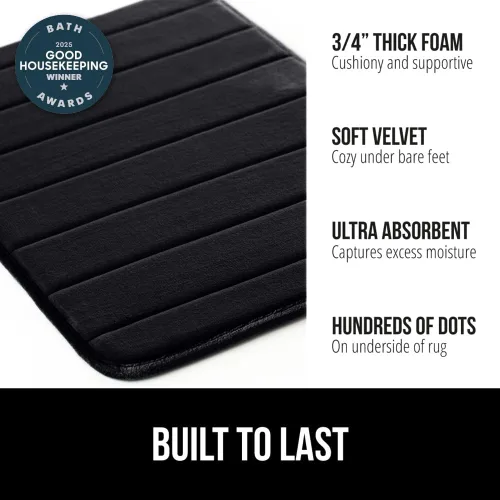 Miniatura 2 de Gorilla Grip - Alfombra de baño de espuma viscoelástica de 24 x 17 pulgadas, original, de primera calidad, suave, absorbente, gruesa, lavable a
