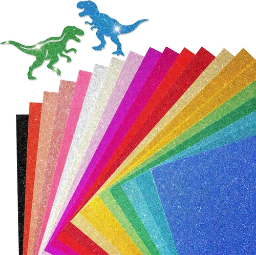 Miniatura 8 de XXINMOH 40 hojas de cartulina con purpurina de 8.5 x 11 pulgadas, 20 colores de cartulina prémium para Cricut, manualidades y proyectos
