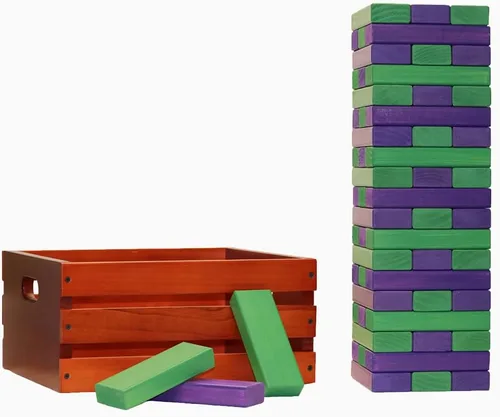 Miniatura 5 de Tailgating Pros Maderas gigantes de primera calidad con caja manchada: ¡elige los colores de tu equipo! Juego gigante para patio al aire libre
