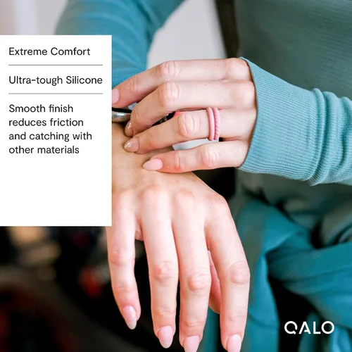Miniatura 2 de QALO Anillo de silicona de goma para mujer, anillo de boda apilable de goma, transpirable, duradero, anillo de silicona de compromiso, 0.130 in