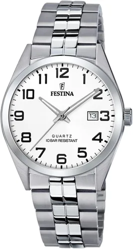 Festina Reloj de cuarzo para hombre con correa de acero inoxidable plateado 16 Modelo F204371