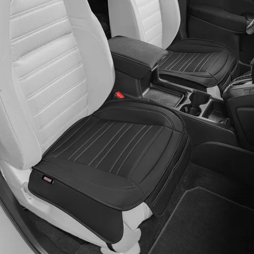 Miniatura 12 de Motor Trend Fundas de asiento para autos, camiones, SUV, fundas de asiento acolchadas de piel sintética beige con bolsillos de almacenamiento, funda
