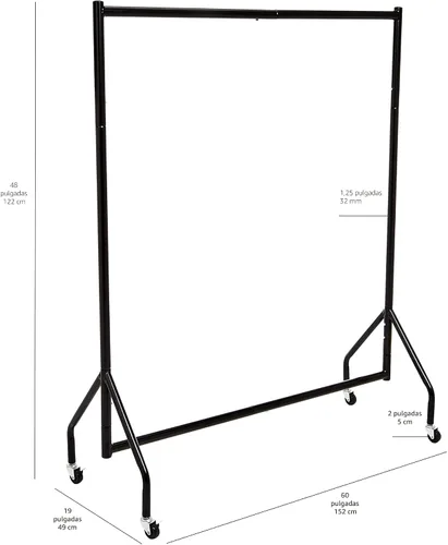 Miniatura 7 de Amazon Basics Perchero enrollable resistente, para ropa colgante, organizador y almacenamiento, 1,21 x 1,52 m - Negro