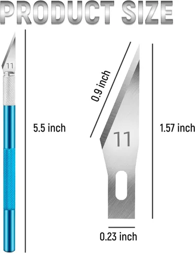 Miniatura 2 de Jetmore Juego de 10 cuchillos Exacto, cuchillos de precisión para manualidades y pasatiempos para proyectos de bricolaje, álbumes de recortes, Multi