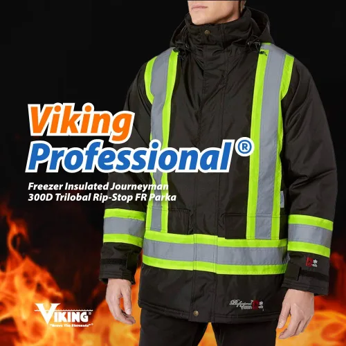 Miniatura 2 de Viking Professional Journeyman FR Chaqueta aislada para congelador - Chaquetas impermeables de alta visibilidad de 300D Trilobal Rip-Stop