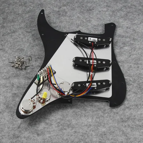 Miniatura 2 de FLEOR Golpeador precableado con pastillas Alnico 5, 3 bobinas simples, para guitarra eléctrica cargada - Negro