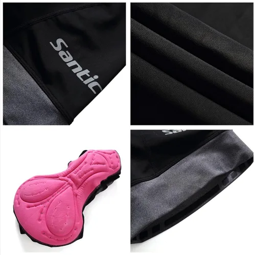 Miniatura 5 de Santic - Pantalones cortos de ciclismo para mujer con acolchado de gel 4D