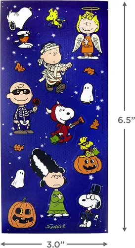 Miniatura 6 de Hallmark - Calcomanías de Peanuts para niños (paquete de 237 calcomanías, 12 hojas) para Pascua, regreso a la escuela, Halloween, festividades y más