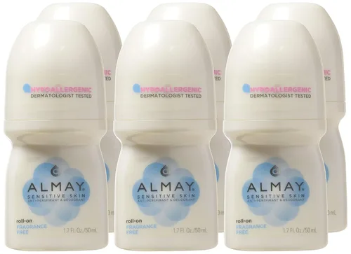 Miniatura 2 de Almay Antitranspirante y desodorante, piel sensible, roll-on, sin fragancia, 1.7 onzas líquidas (paquete de 6)