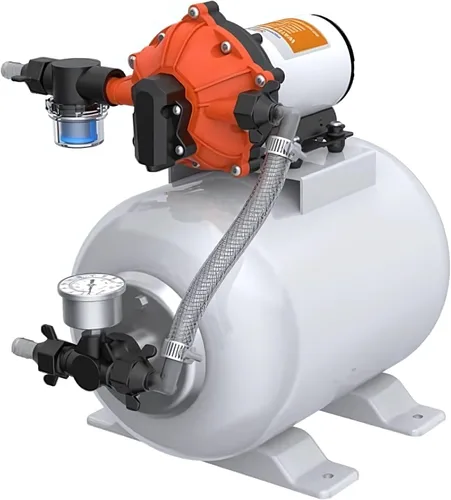 Miniatura 12 de SEAFLO Bomba de agua marina 12 V CC 60 PSI 5,5 GPM Sistema de tanque acumulador de 2 galones Sistema de aumento de presión del acumulador para un