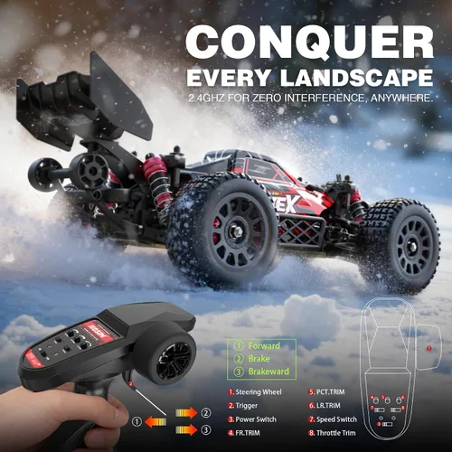 Miniatura 6 de Hosim Buggy RC sin escobillas para adultos y niños de 37.3 mi/h, 1/14 eléctrico de alta velocidad todo terreno, camiones RC Hobby 4x4 Off Road RC
