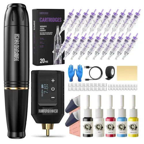 Miniatura 11 de Kit de Pistola de Tatuaje Cartucho Kit de Máquina de Tatuaje Kit de Tatuaje Kit de Pluma de Tatuaje para Principiantes Pluma de Tatuaje Rotativa