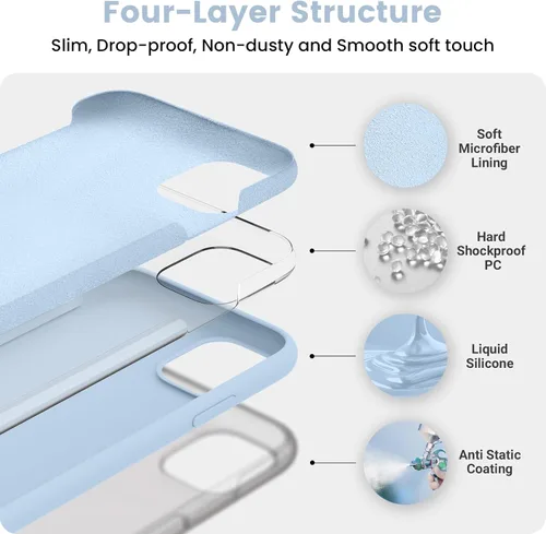 Miniatura 2 de Funda compatible con iPhone 11, silicona [forro de microfibra suave antiarañazos] [delgada a prueba de golpes] Funda mejorada para teléfono 11