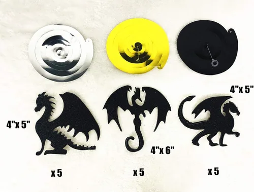 Miniatura 6 de JeVenis Suministros para fiesta de dragón: Banner de dragón - Negro, 15" x 15