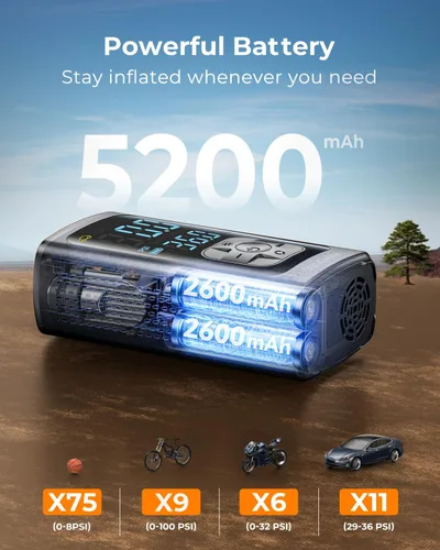 Miniatura 3 de SYNCWIRE Inflador de Neumáticos Compresor de Aire Portátil - Inflación 2X Más Rápida Bomba de Aire Inteligente para Neumáticos de Coche