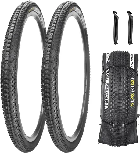 Miniatura 10 de Paquete de 1 o 2 neumáticos de bicicleta de 24"/26"/27.5"x1.95" con capa antipinchazos de 0.118 in para neumáticos de bicicleta de montaña con o sin